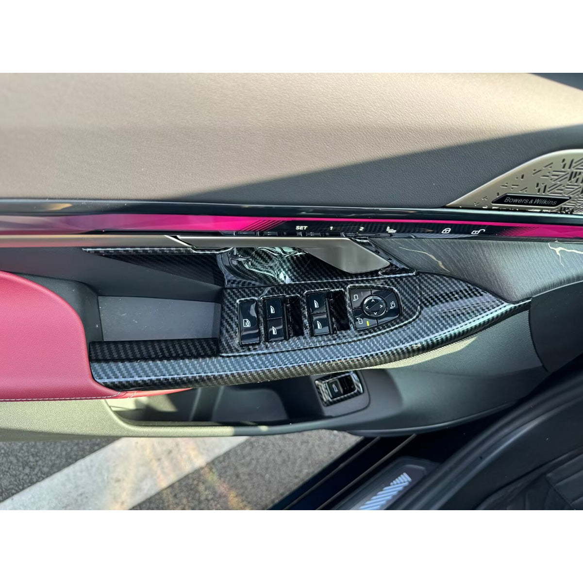 Fit for BMW 5 Series Sedan (G60) 530i 540i 2024 2025 Interior Window Switch Plate Panel Cover Trims