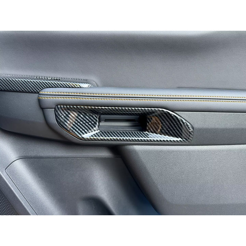 Fit for Ford Ranger 2024 2025 Interior Door Handle Bowl Cover Trims Carbon Fiber Pattern