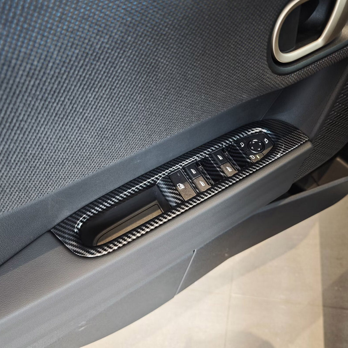 Fit for 2025 2026 New MINI Cooper/MINI Cooper S Interior Window Switch Plate Panel Cover Trims Carbon Fiber Pattern (for 4 Door Model)