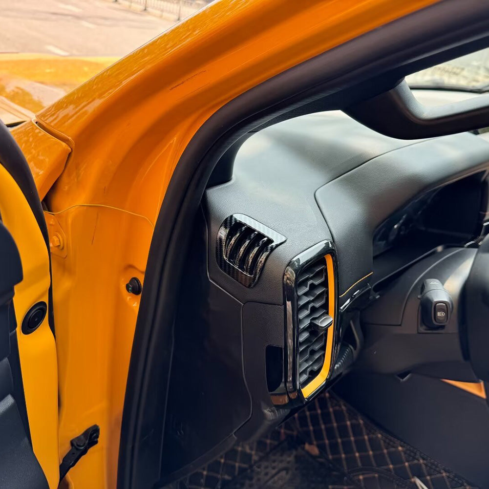 Fit for Ford Ranger 2024 2025 Interior Front Upper Air Condition Vent Outlet Cover Trims Carbon Fiber Pattern