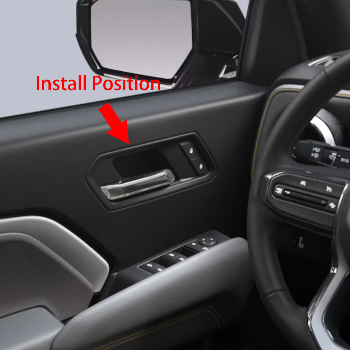 Fit for Chevrolet Chevy New Colorado Z71/Trail Boss/LT/WT 2024 2025 Interior Door Handle Bowl Panel Cover Trims