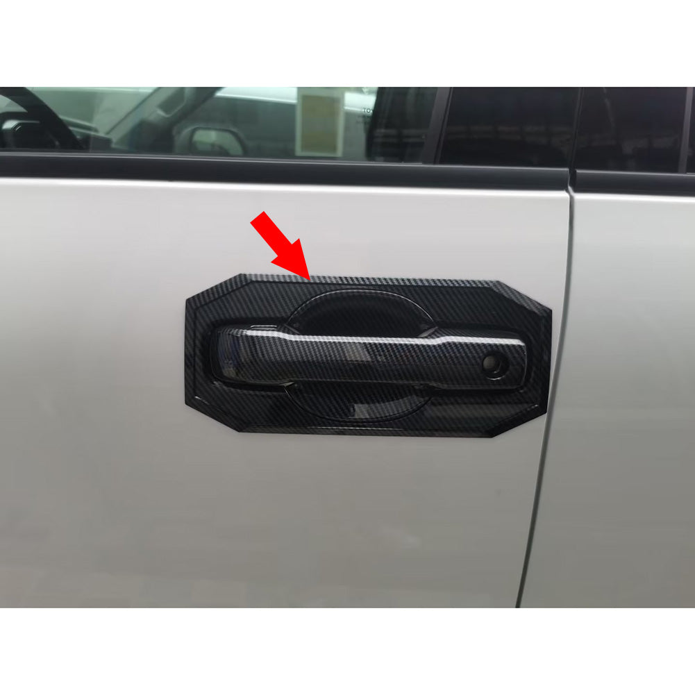 Toyota Tundra 2022 2023 Exterior Door Handle Bowl Cover Trims Carbon Fiber Pattern (Door Bowl Cover)