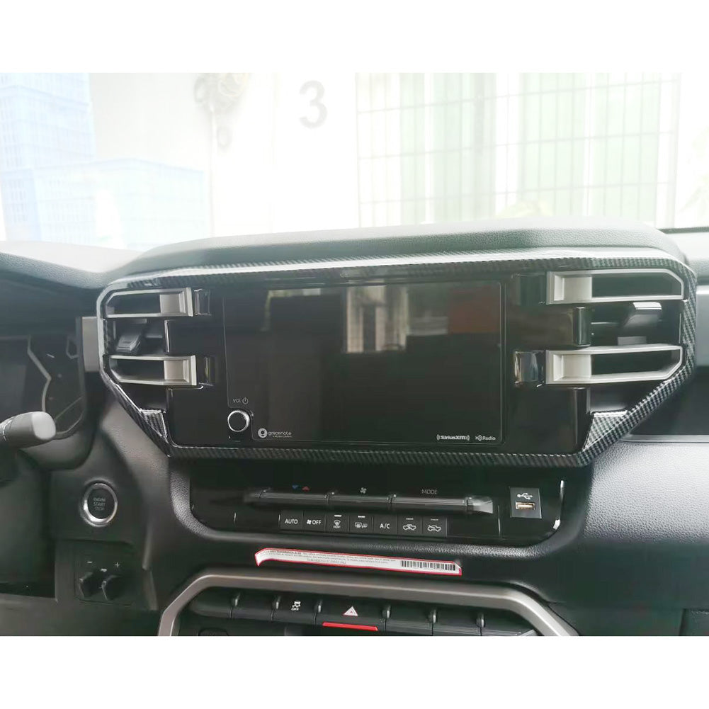 Toyota Tundra 2022 2023 Front Dashboard Panel Cover Trims Navigation Panel Cover Carbon Fiber Pattern