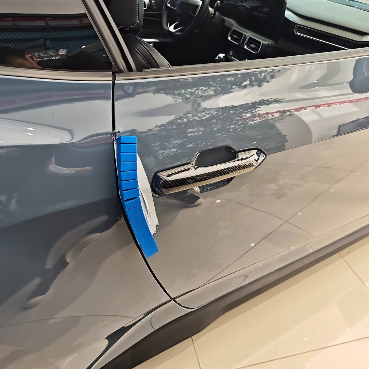 Fit for Ford New Mustang 2024 2025 Door Handle Cover Trims ABS Carbon Fiber Pattern