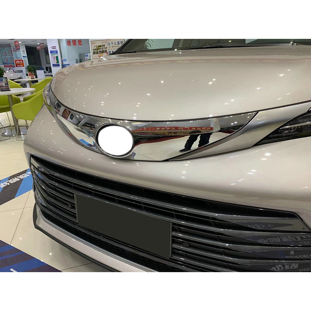 Fit for Toyota 2021 2022 2023 2024 2025 Sienna Front Upper Grill Hood Grilled Cover Trim Chrome