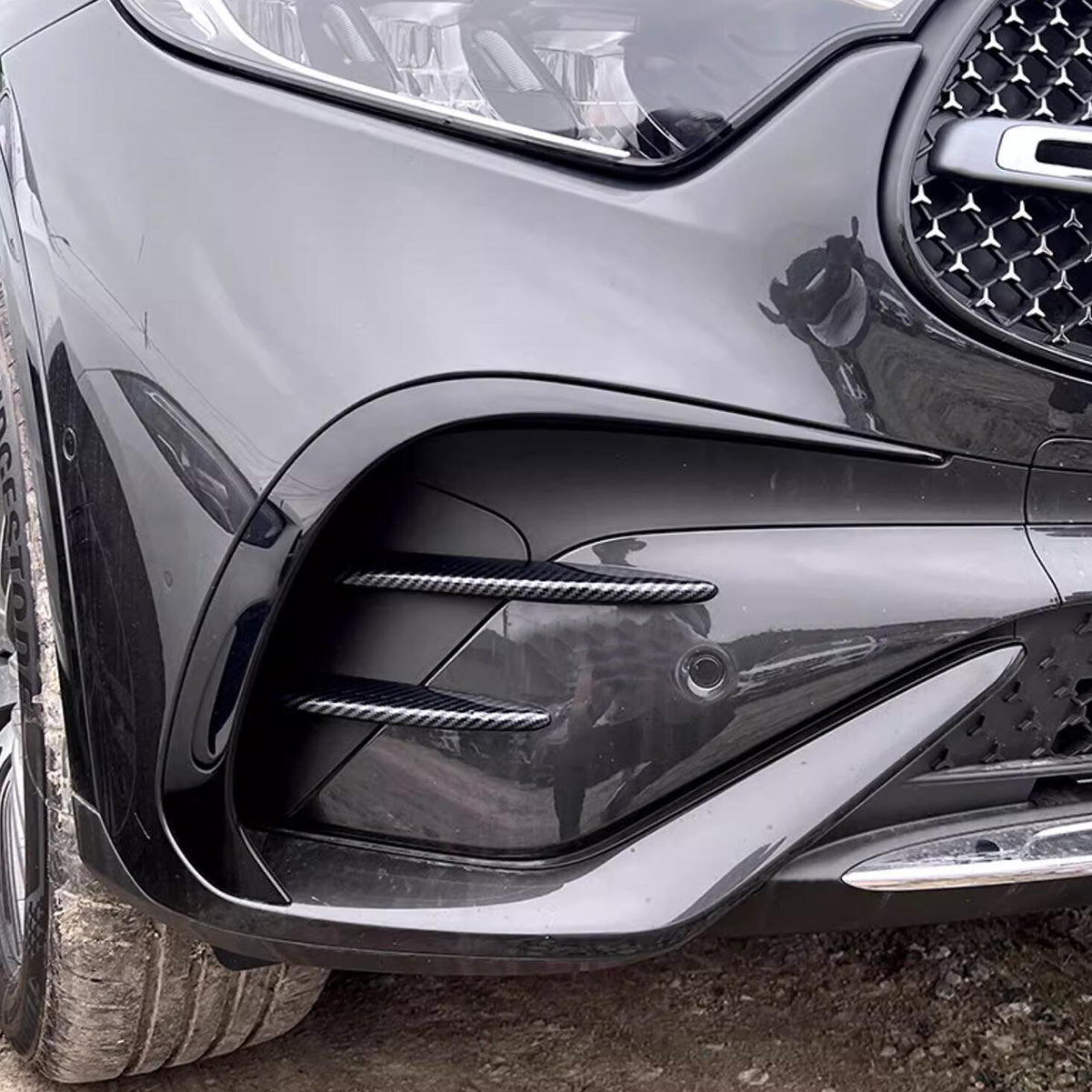 Fit for Mercedes-Benz GLC GLC300 X254 2023 2024 2025 2026 Front Fog Light Grill Mesh Cover Trims