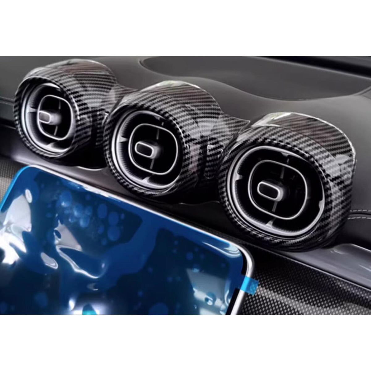 Fit for Mercedes-Benz New GLC GLC300 X254 2023 2024 2025 2026 Interior Front Air Condition Vent Outlet Cover Trims Carbon Fiber Pattern (Front Center)