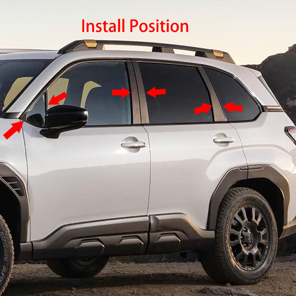 Fit for Subaru New Forester 2025 Window Pillar Molding Cover Trim Stainless Steel
