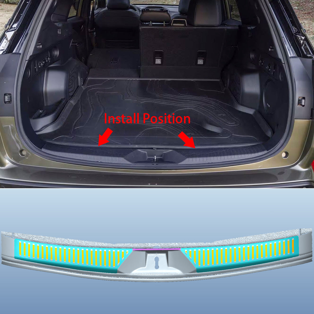 Fit for Subaru New Forester 2025 Rear Inside Bumper Sill Plate Guard Cover Trim Stainless Steel