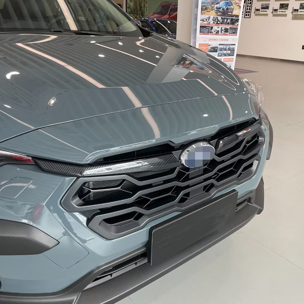 Fit for Subaru Crosstrek 2024 Front Grill Grille Mesh Cover Trims Carbon Fiber Pattern