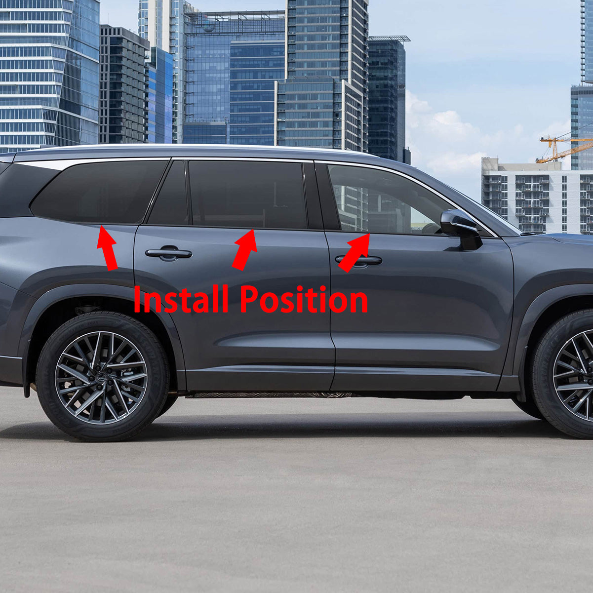 Fit for Lexus New TX350 TX 350/500h F SPORT/550h+ 2024 2025 2026 Lower Windows Frame Sill Molding Cover Trims Stainless Steel