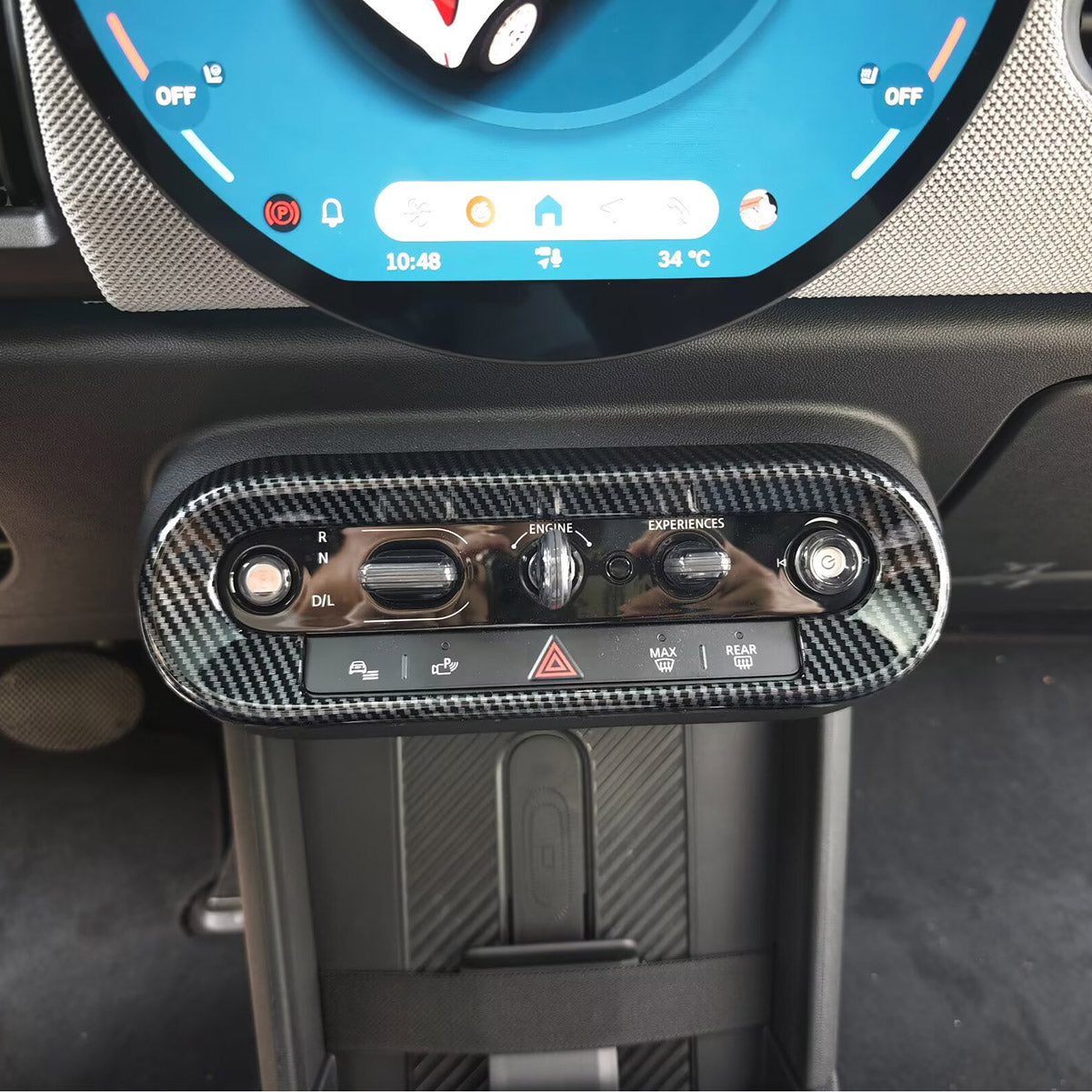 For 2025 2026 MINI COOPER/MINI COOPER S Interior Front Center Console Air Vent Cover Trims Carbon Fiber Black