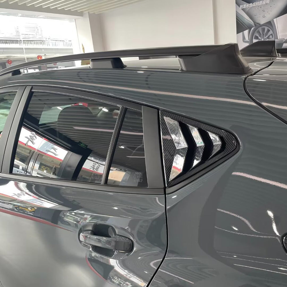 Fit for Subaru Crosstrek 2024 Rear Triangle Blind Window Dachspoiler Cover Trim Carbon Fiber Pattern