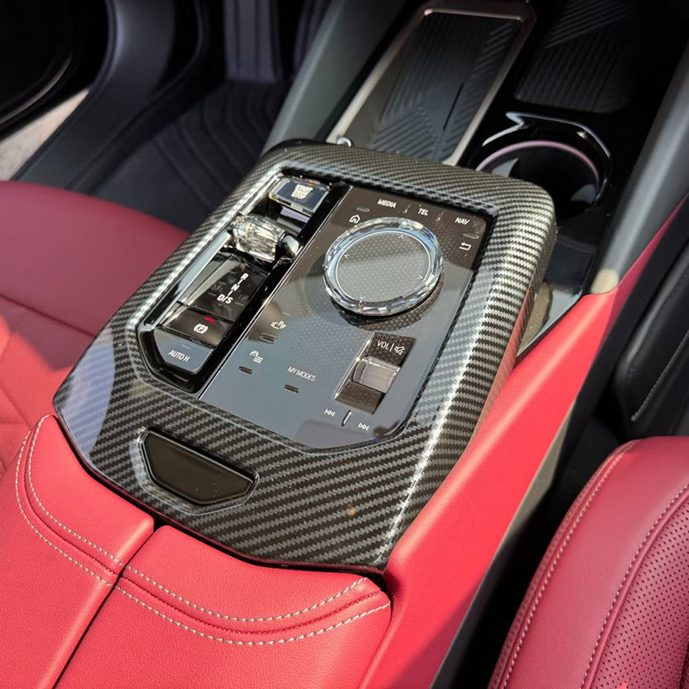 Fit for BMW 5 Series Sedan (G60) 530i 540i 2024 2025 Front Center Console Dashboard Panel Trim Carbon Fiber Pattern