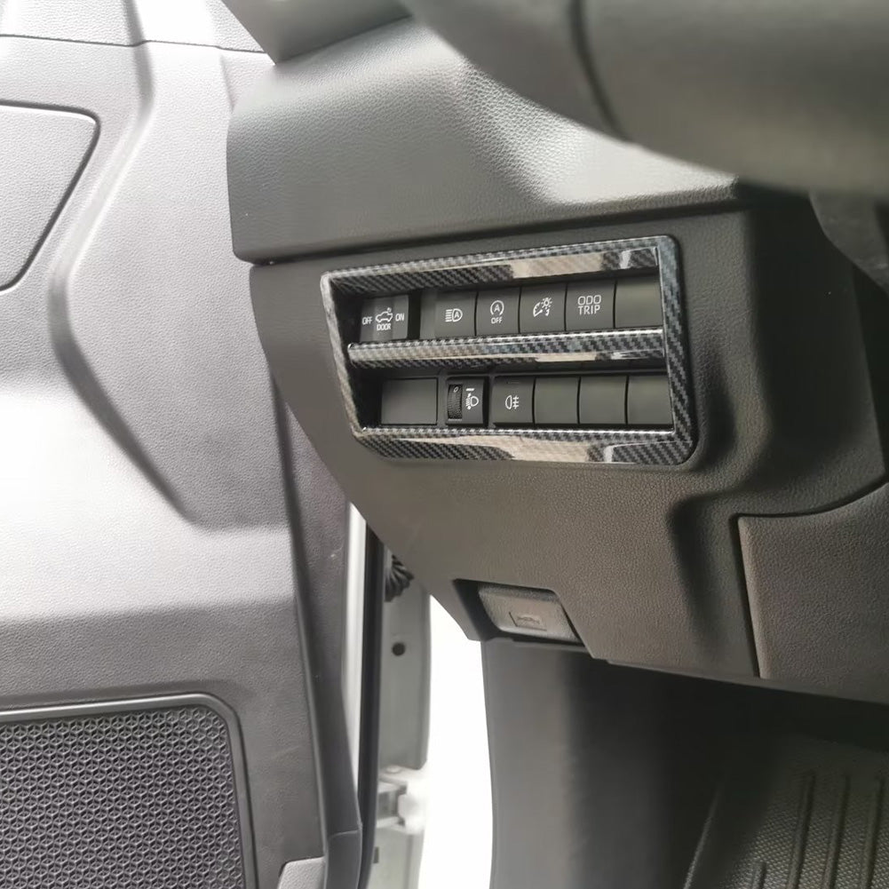 Fit for Toyota Tundra 2022 2023 2024 2025 Interior Headlight Lamp Switch Control Cover Trim Carbon Fiber Pattern