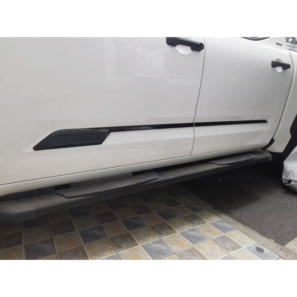 Toyota Tundra 2022 2023 Body Side Molding Door Guard Cover Trims Carbon Fiber Pattern