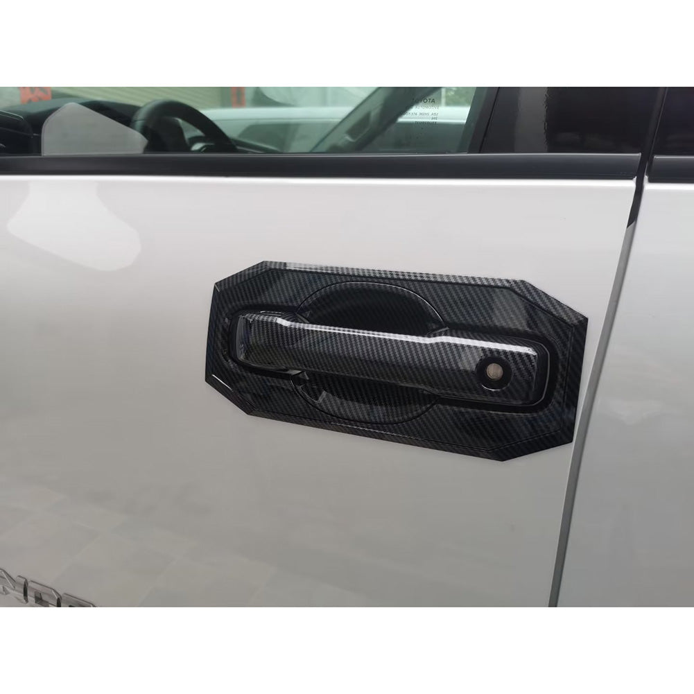 Toyota Tundra 2022 2023 Exterior Door Handle Bowl Cover Trims Carbon Fiber Pattern (Door Bowl Cover)