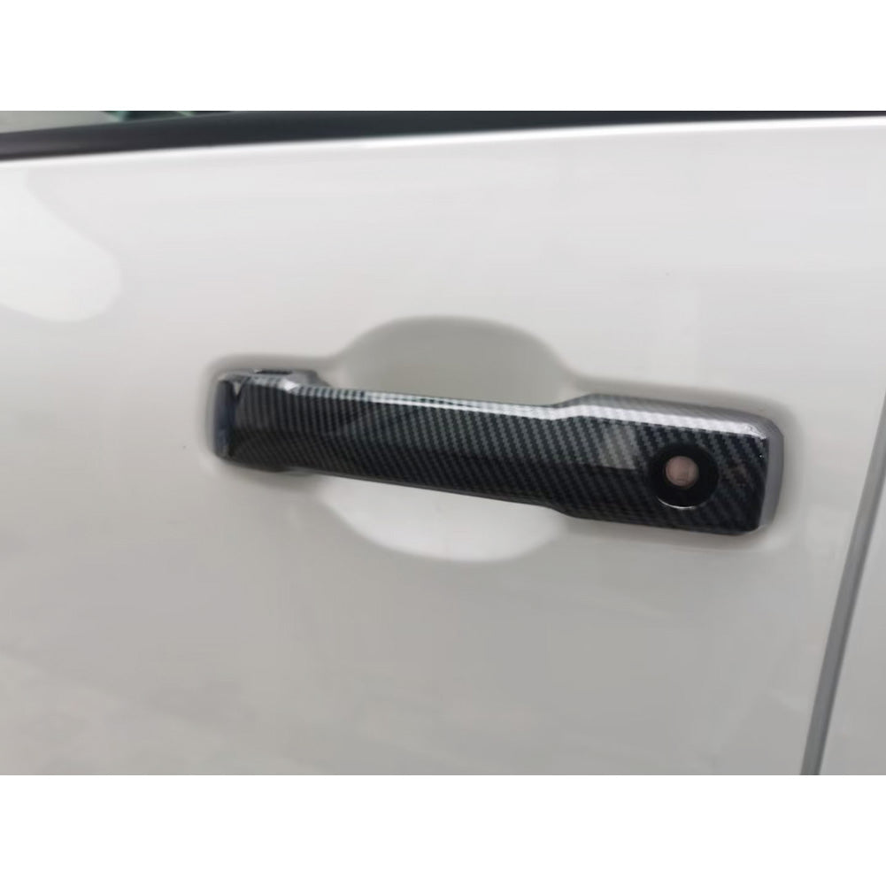 Toyota Tundra 2022 2023 Exterior Door Handle Bowl Cover Trims Carbon Fiber Pattern (Door Handle Cover)