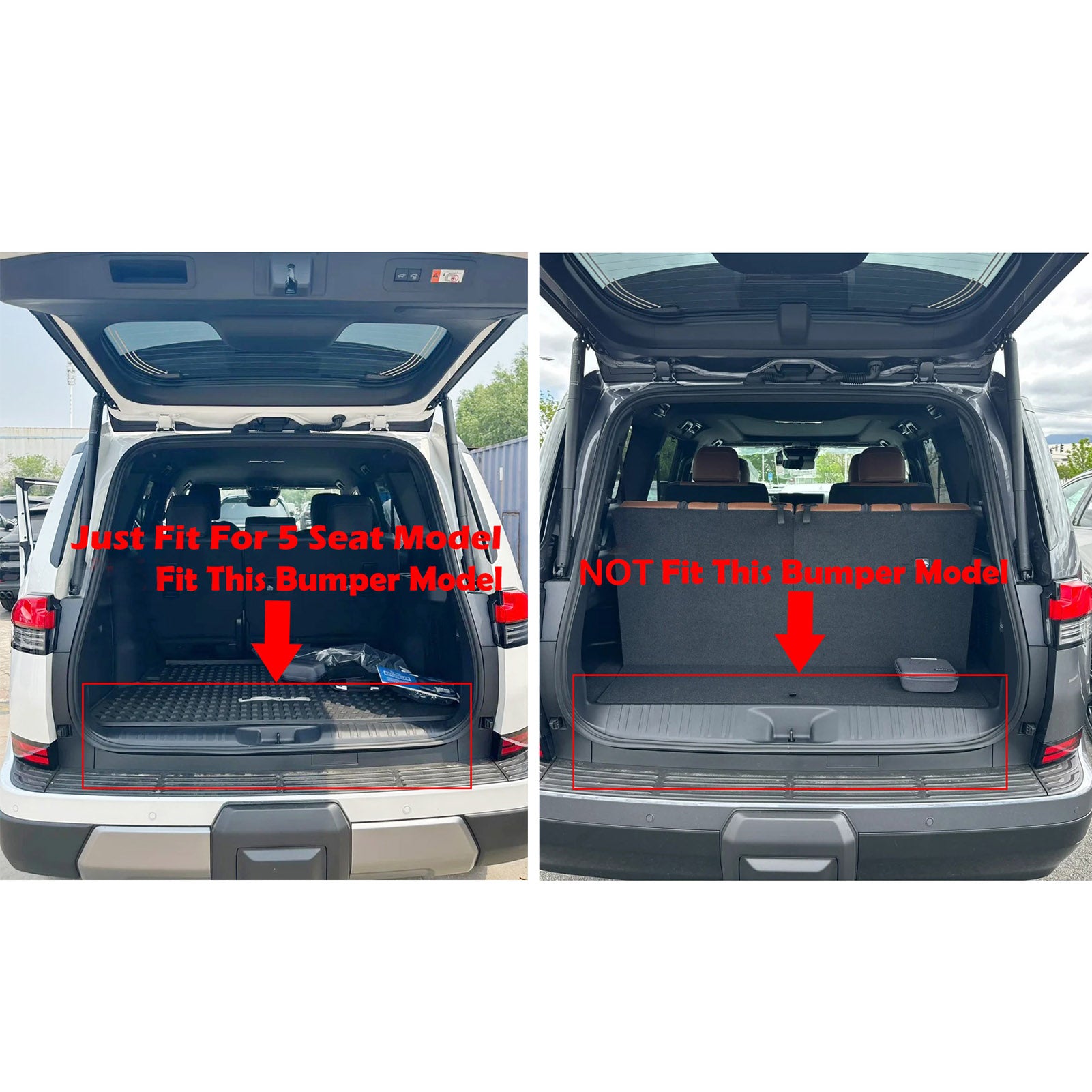 Fit  for Lexus GX 550 GX550 2024 2025 Rear Interior Bumper Sill Plate Guard Cover Trim (for 5 Seats Model)