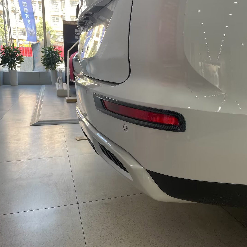 Mitsubishi New Outlander 2022 2023 Rear Fog Light Cover Trims Carbon Fiber Pattern