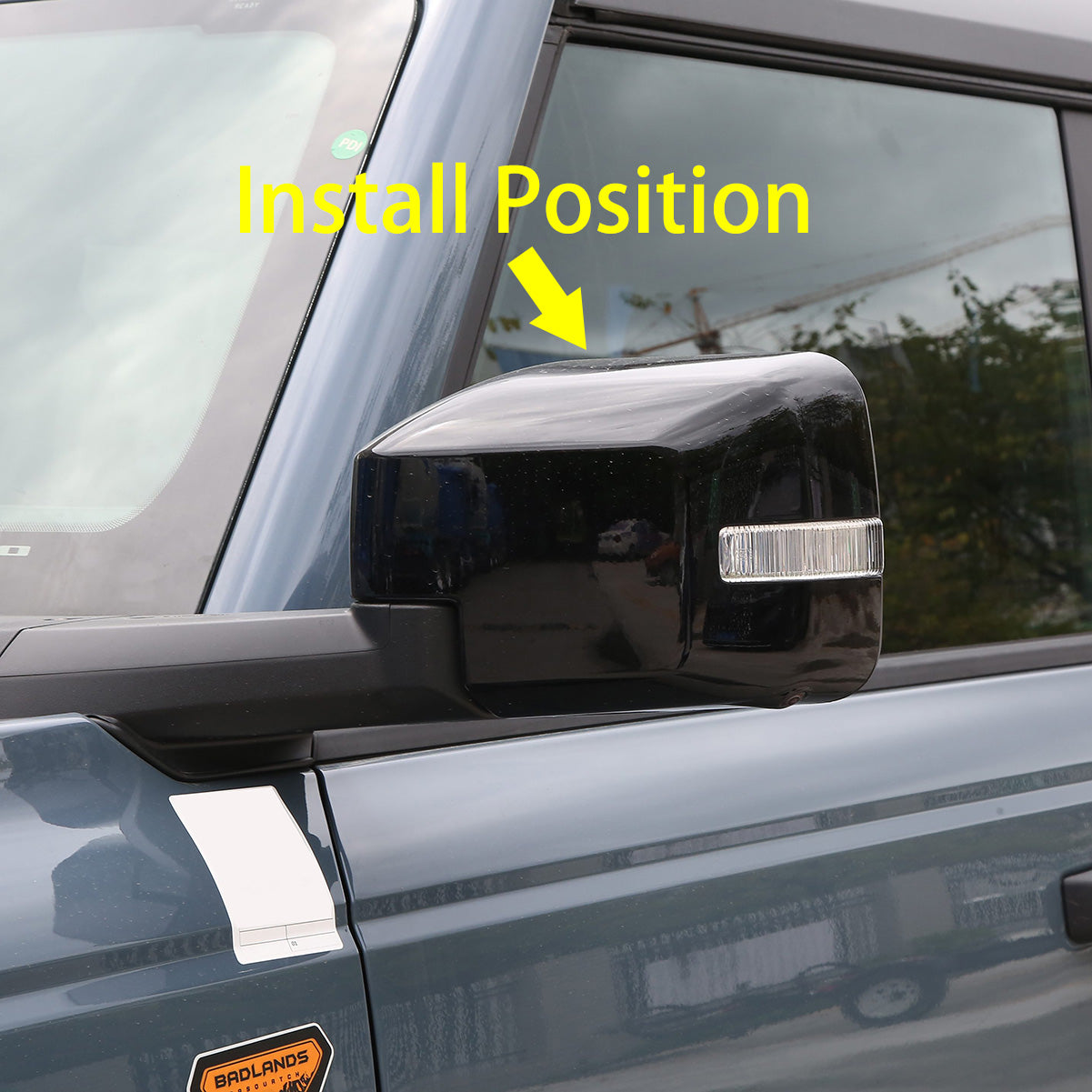 Fit Ford Bronco 2023 2024 2025 Rear View Mirror Cover Trims Carbon Fiber Pattern