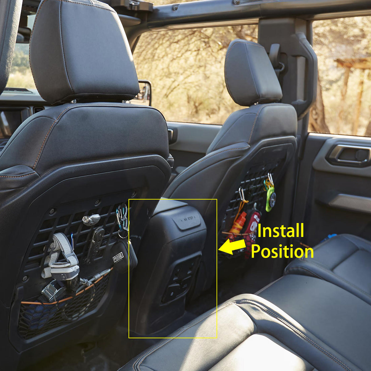 Fit for Ford Bronco 2023 2024 2025 Interior Rear Seat Air Condition Vent Outlet Cover Trims Carbon Fiber Pattern