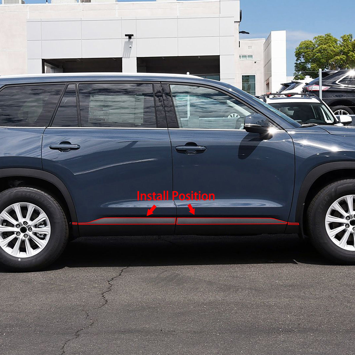 Fit for Toyota New Grand Highlander 2024 2025 2026 Door Body Side Skirt Molding Cover Trims