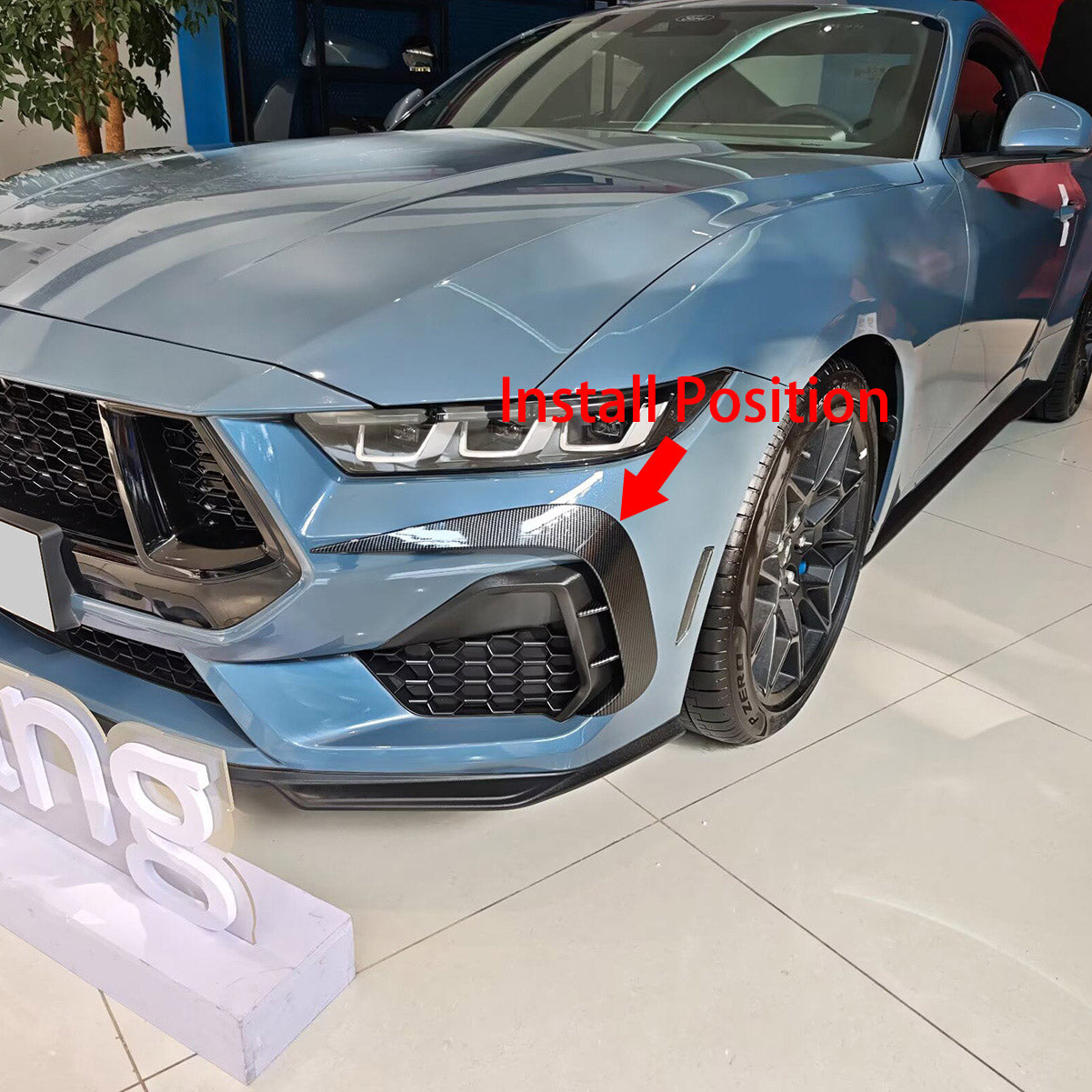 Fit for Ford New Mustang GT Fastback 2024 2025 Front Side Fender Vent Air Outlet Bezel Cover Trims