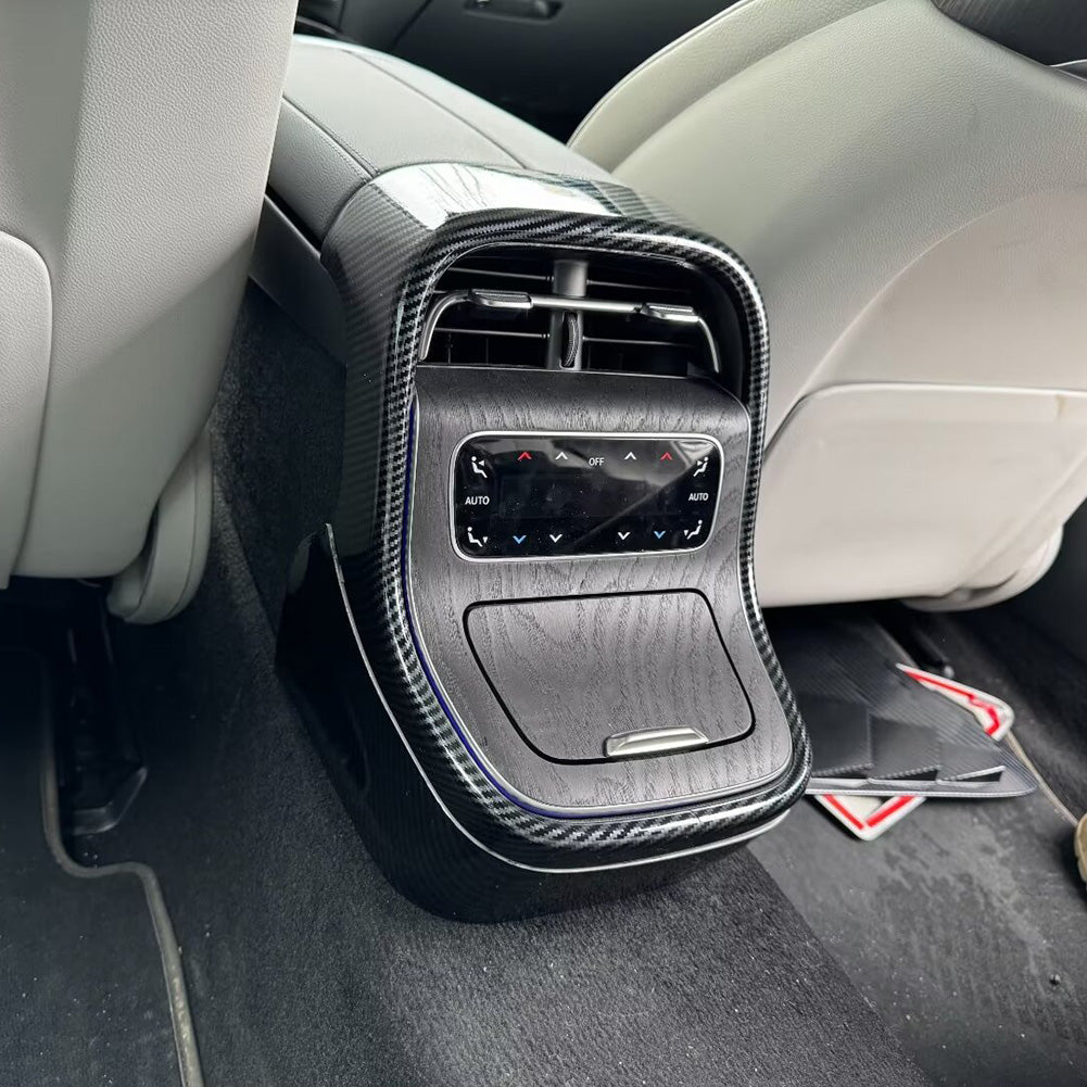 Fit for Mercedes-Benz E-Class W214 E200 E300 E450 2023 2024 2025 Interior Rear Anti-Kick Cover Panel Decorative Trim Carbon Fiber Pattern