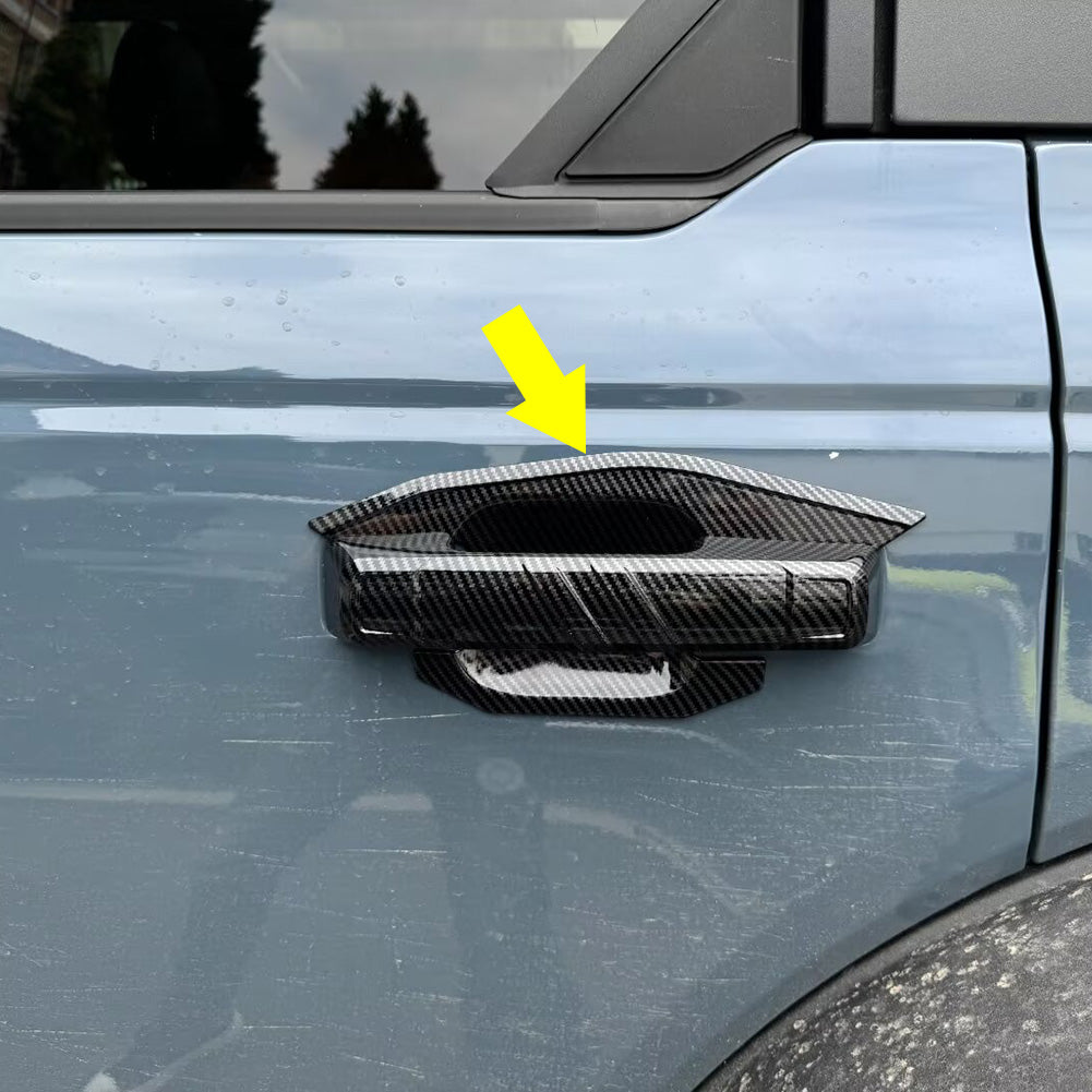 Fit for Ford Bronco 2023 2024 2025 Door Handle Bowl Cover Trims Carbon Fiber Pattern