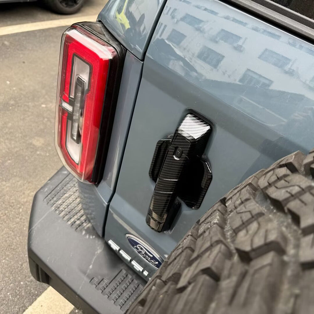 Fit for Ford Bronco 2023 2024 2025 Rear Door Handle Cover Bowl Handle Cover Trims Carbon Fiber Pattern