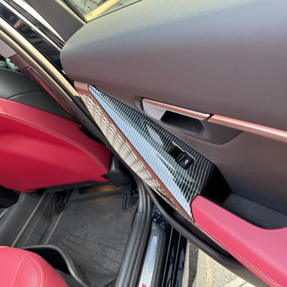 Fit for BMW 5 Series Sedan (G60) 530i 540i 2024 2025 Interior Window Switch Plate Panel Cover Trims