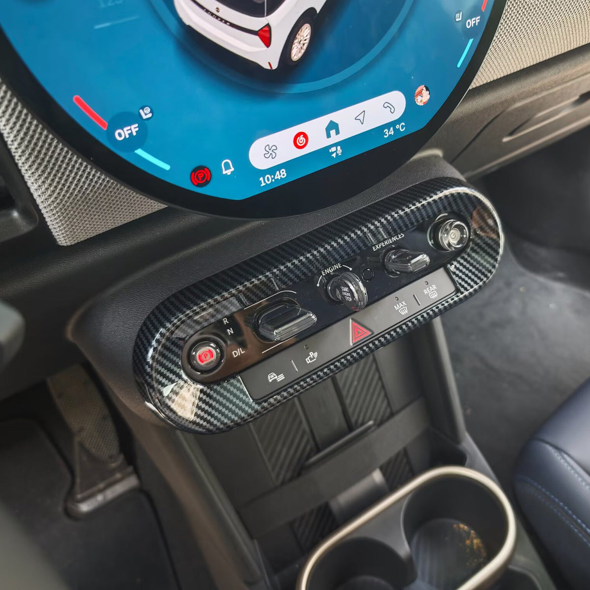 For 2025 2026 MINI COOPER/MINI COOPER S Interior Front Center Console Air Vent Cover Trims Carbon Fiber Black