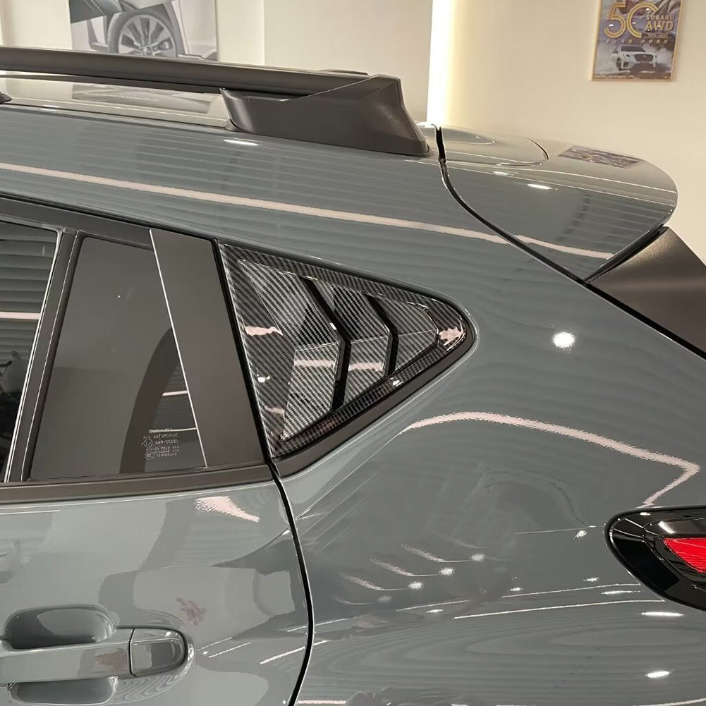 Fit for Subaru Crosstrek 2024 Rear Triangle Blind Window Dachspoiler Cover Trim Carbon Fiber Pattern