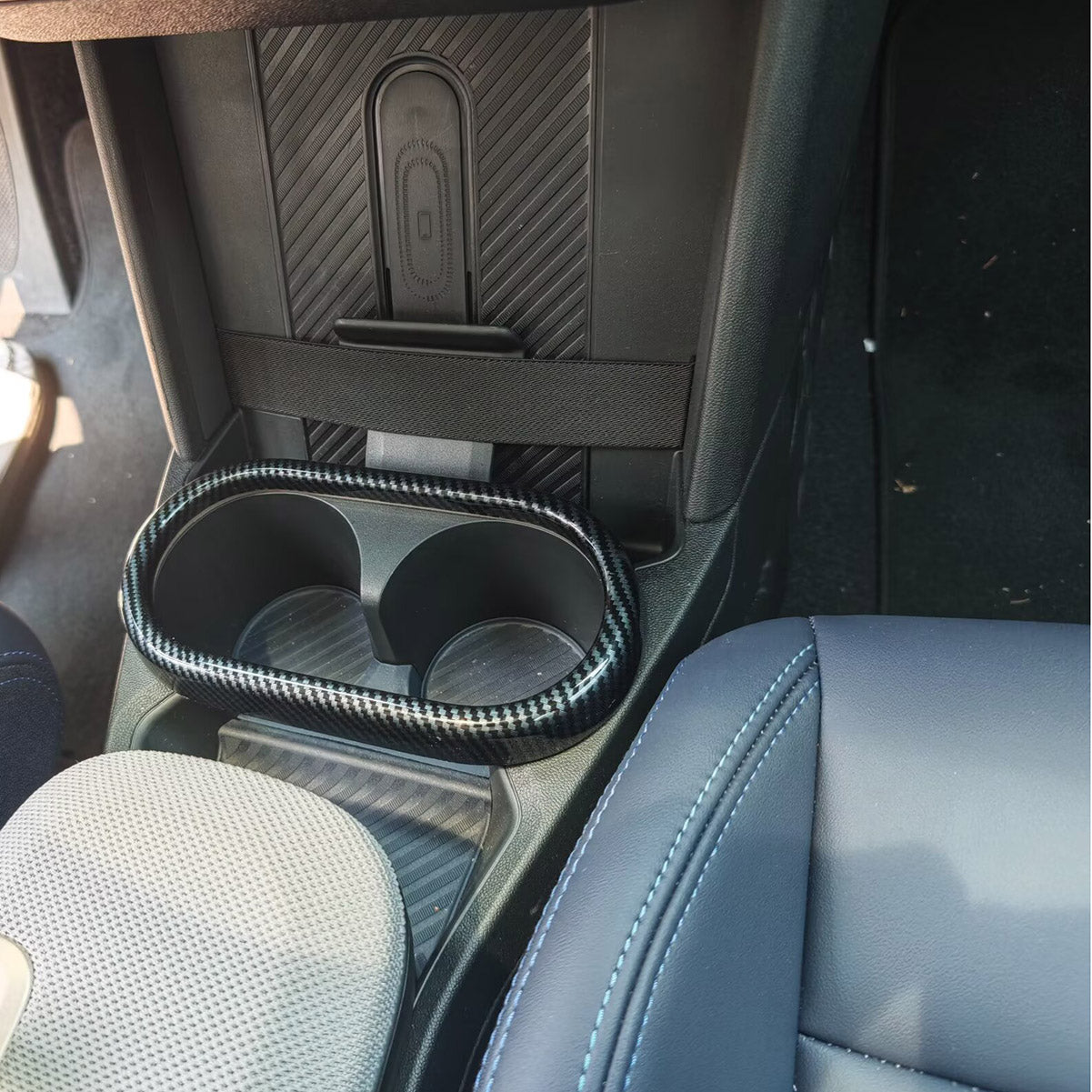 Fit for 2025 2026 New Mini Cooper/Mini Cooper S Interior Front Seat Center Console Cup Holder Cover Trim Carbon Fiber Pattern