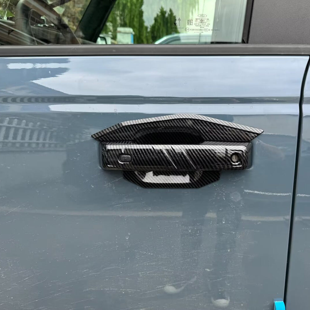 Fit for Ford Bronco 2023 2024 2025 4 Door Handle Cover Trims Carbon Fiber Pattern