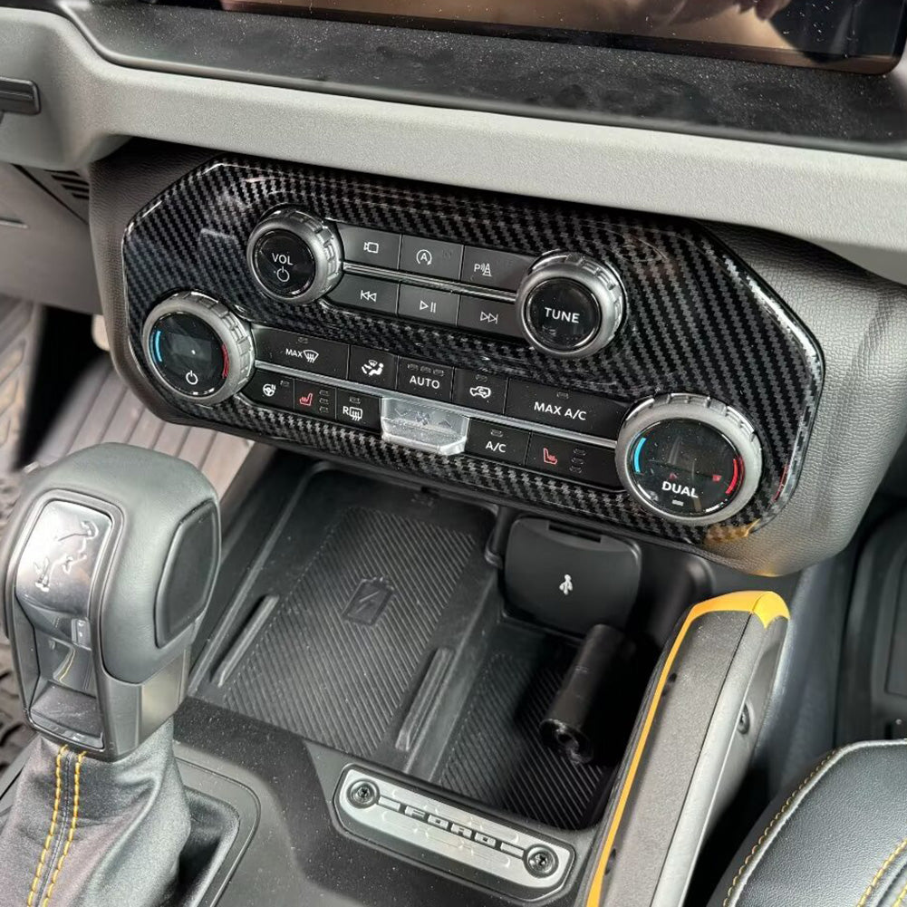 Fit for Ford Bronco 2023 2024 2025 Interior Front Center Air Condition Vent Outlet Cover Trim Carbon Fiber Pattern