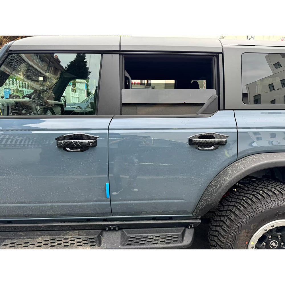 Fit for Ford Bronco 2023 2024 2025 Door Handle Bowl Cover Trims Carbon Fiber Pattern