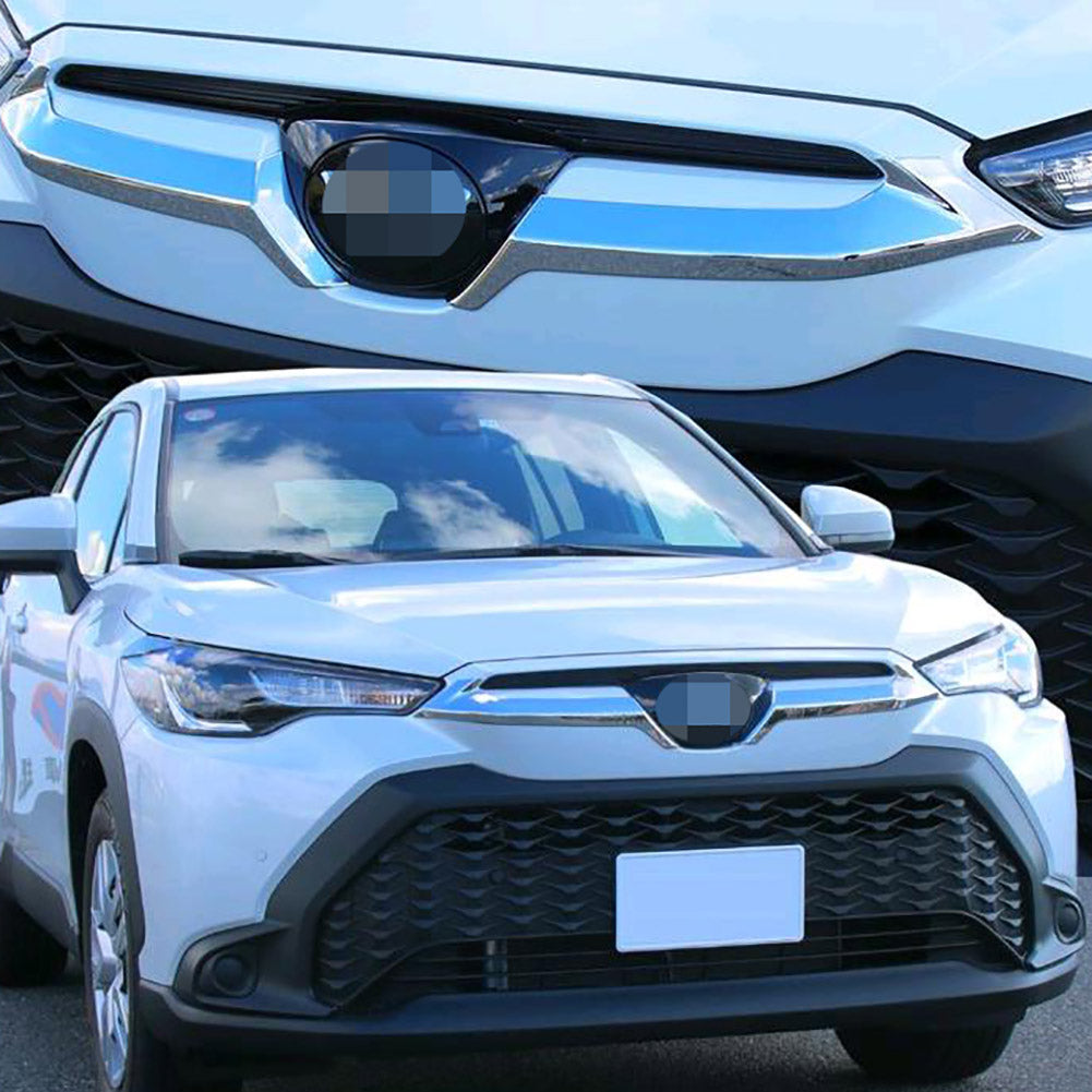Fit For Toyota Corolla Cross Hybrid 2022 2023 2024 Front Upper Grill Grille Mesh Cover Trim Chrome