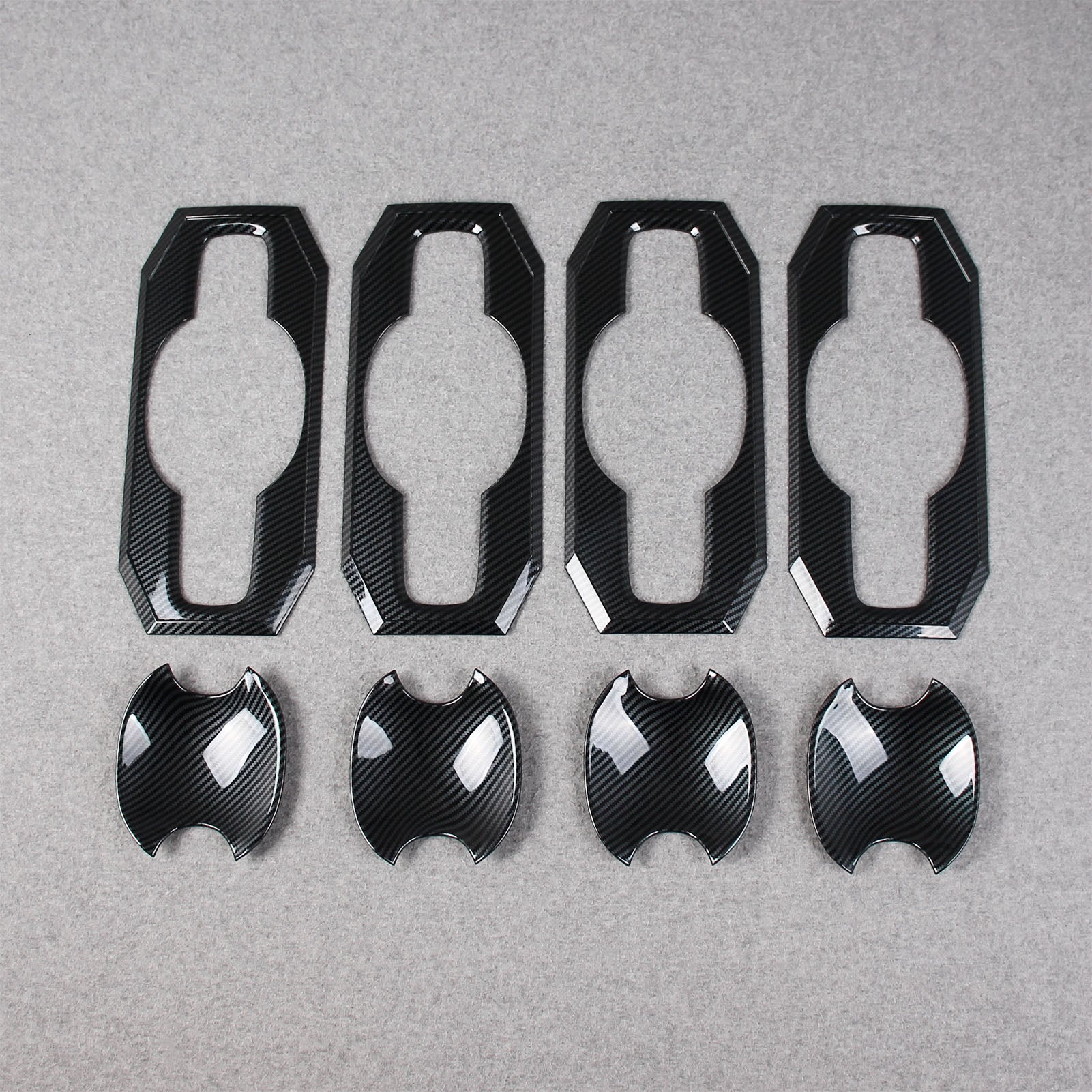 Toyota Tundra 2022 2023 Exterior Door Handle Bowl Cover Trims Carbon Fiber Pattern (Door Bowl Cover)