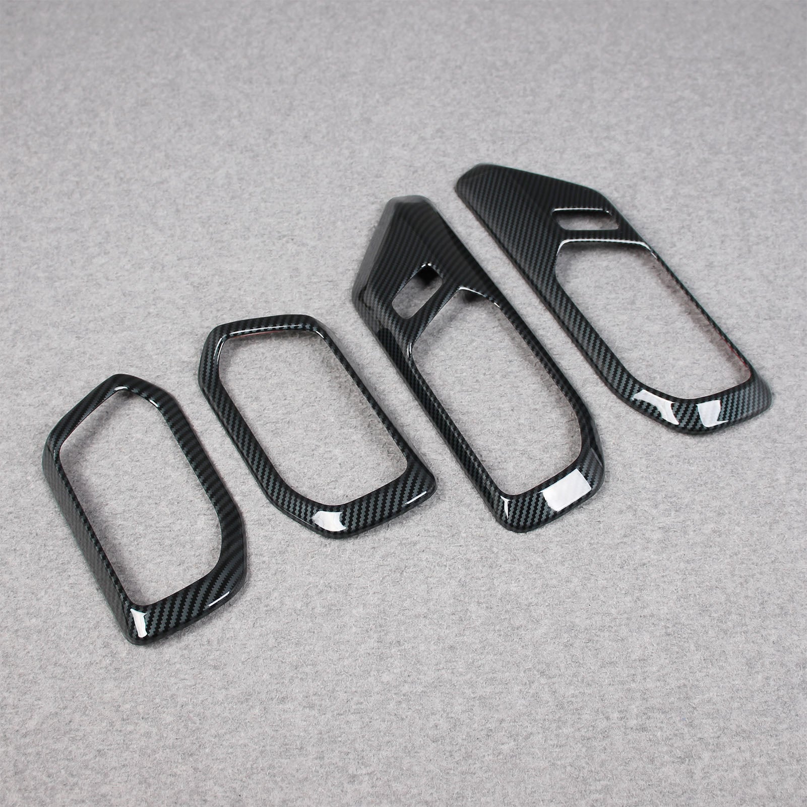 Fit Ford Bronco 2023 2024 2025 Interior Door Handle Bowl Cover Trims Carbon Fiber Pattern