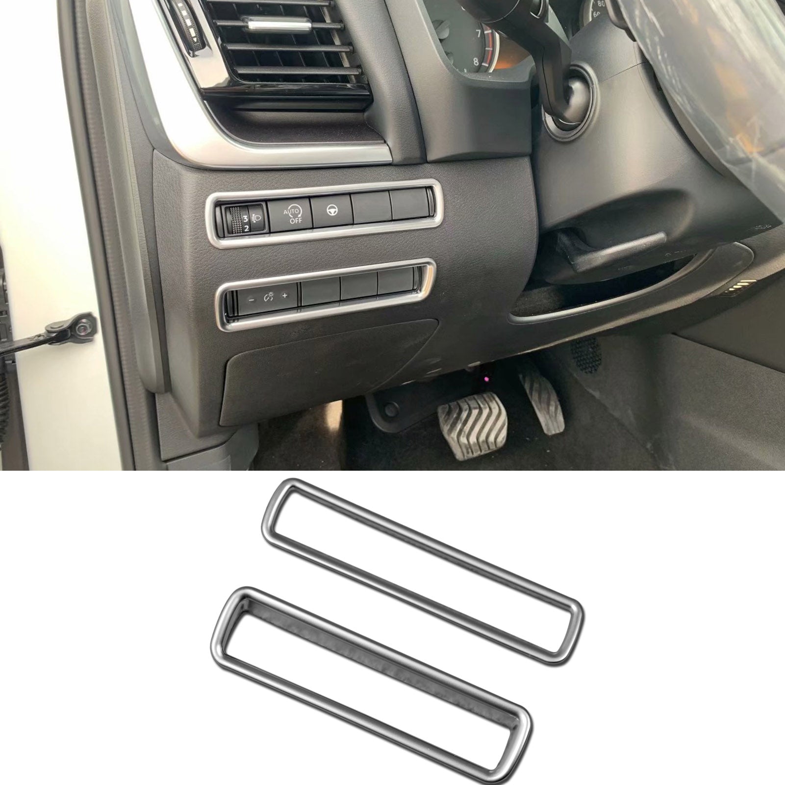 Fit for Nissan New Rogue 2021 Headlight Lamp Switch Control Odometer Button Cover Trims