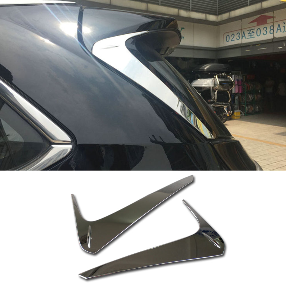 Fit for Toyota Highlander 2015 2016 2017 2018 2019 Chrome Rear Spoiler Wing Side Beveled Window Cover Trim
