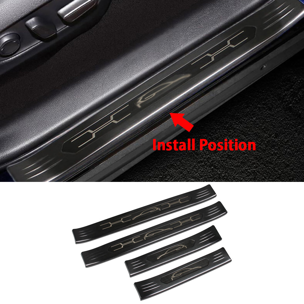 Fit for Toyota VENZA 2021 2022 2023 2024 Outside Door Sill Scuff Plate Guard Cover Trim Sport Style Stainless Steel