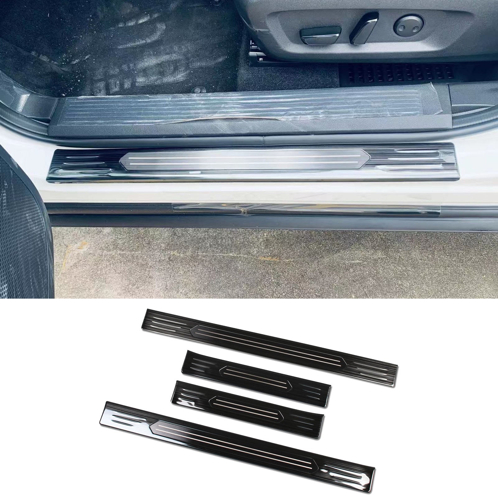 Fit for Nissan Rogue 2021 Door Sill Scuff Plate Guard Cover Trims Stainless Steel