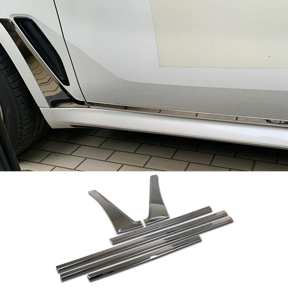 Fit for BMW 2019 2020 2021 New X5 G05 Chrome Body Side Door Molding Trim Cover Stainless Steel