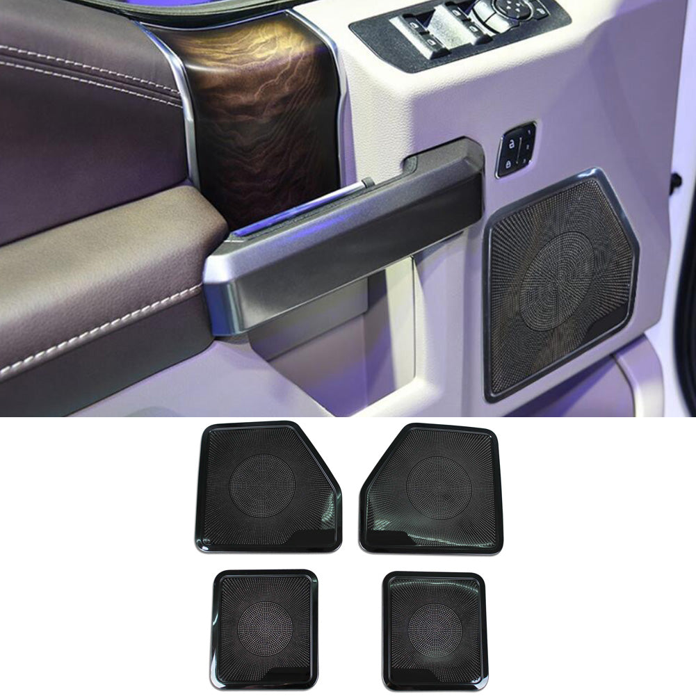 For Ford F-150 2015 2016 2017 2018 2019 2020 Interior 4 Door Sound Speaker Cover Trims Stainless Steel