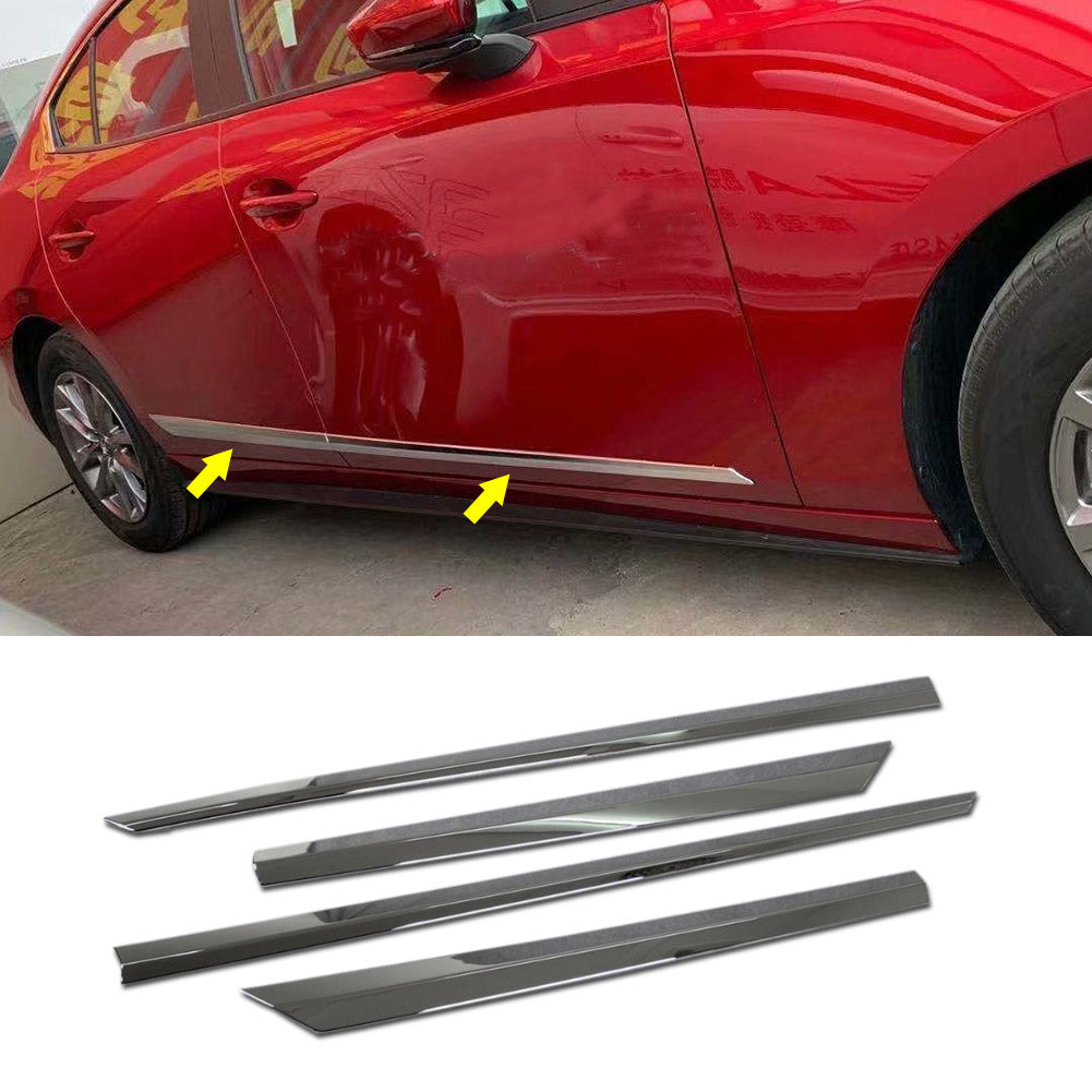Fit for 2019 2020 2021 2022 Mazda 3 Axela Sedan Chrome Body Side Door Moulding Trim Overlay Cover Trims