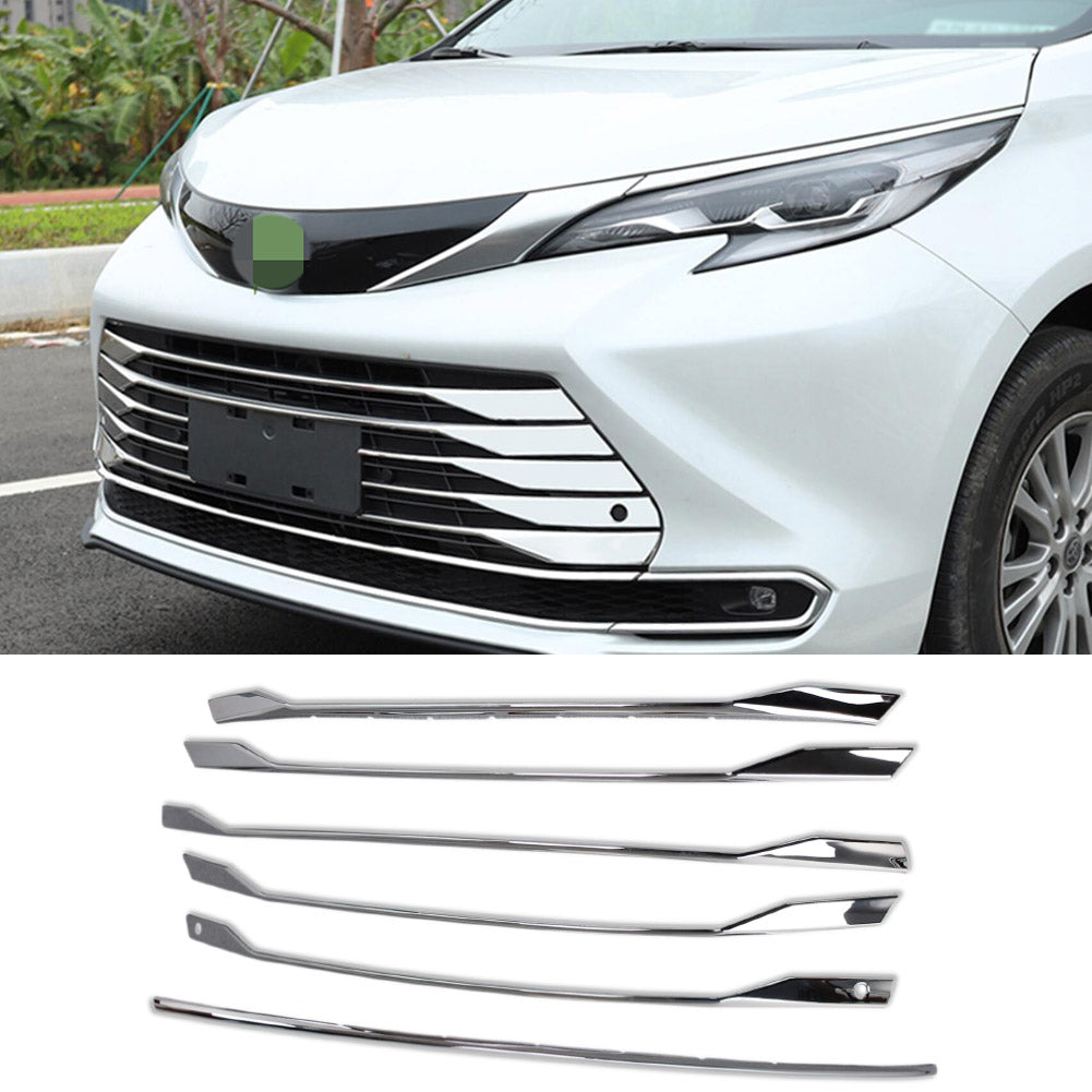 Fit For Toyota New Sienna 2021 2022 Front Grill Grille Cover Trim Trims Chrome ABS