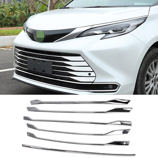 Fit For Toyota New Sienna 2021 2022 Front Grill Grille Cover Trim Trims Chrome ABS